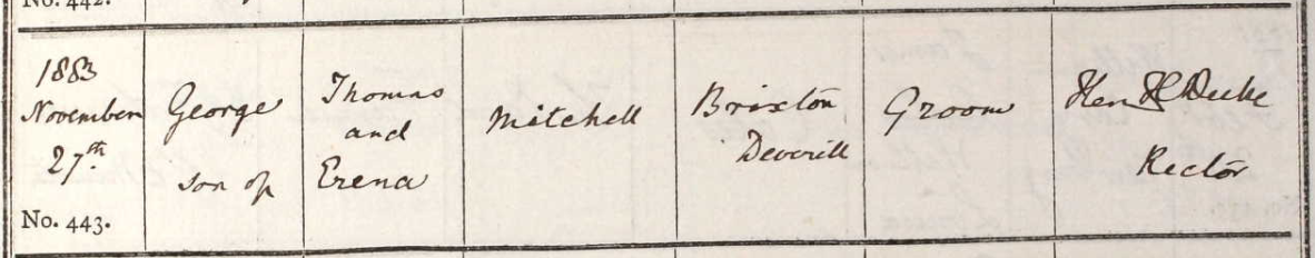 1883 Christening - George Mitchell