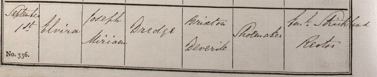 1861 Christening - Elvira Dredge