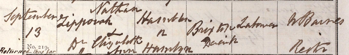 1846 Christening - Zipporah Hamblin