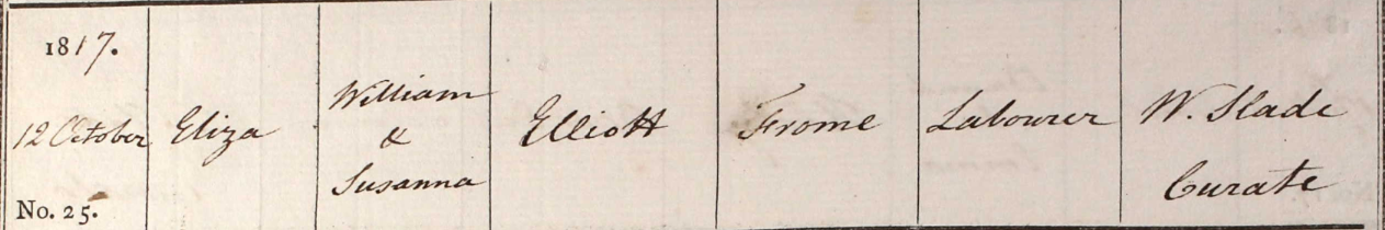 1817 Christening - Eliza Elliott