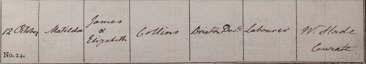 1817 Christening - Matilda Collins