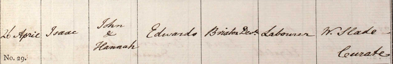 1818 Christening - Isaac Edwards