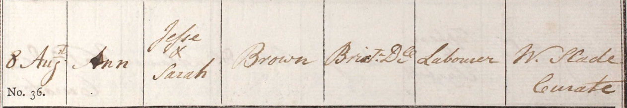 1819 Christening - Ann Brown