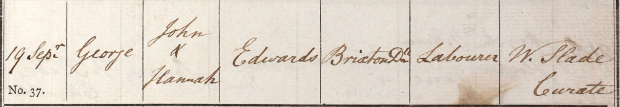 1819 Christening - George Edwards