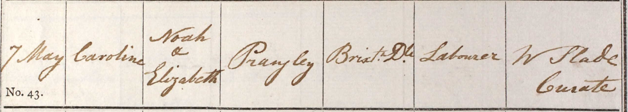 1820 Christening - Caroline Prangley