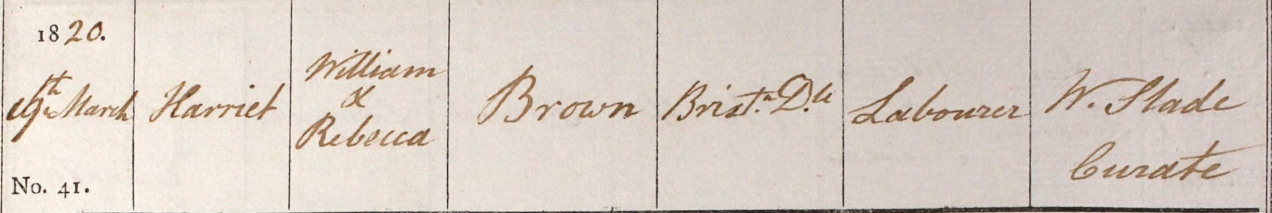 1820 Christening - Harriet Brown