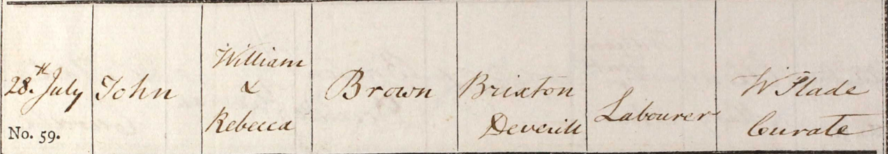 1822 Christening - John Brown