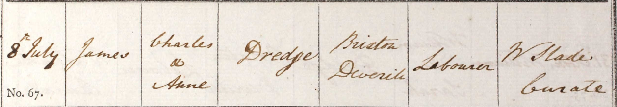 1823 Christening - James Dredge