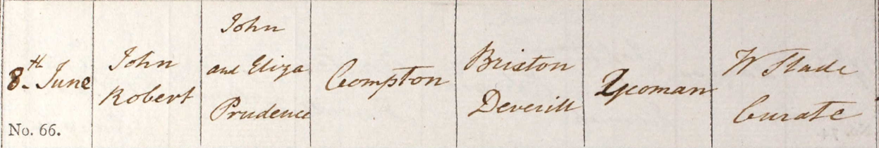 1823 Christening - John Robert Compton