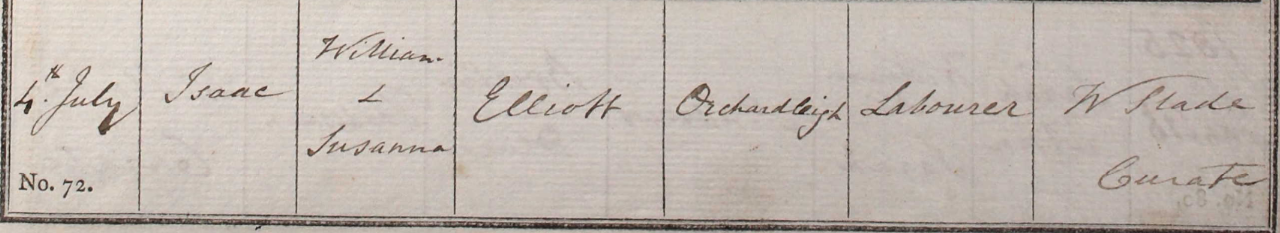 1824 Christening - Isaac Elliott