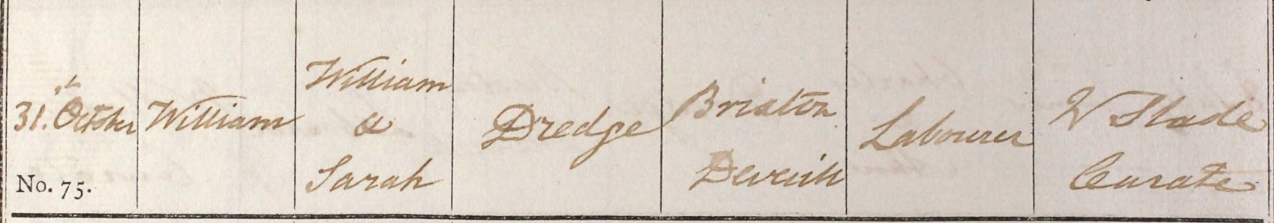 1824 Christening - William Dredge