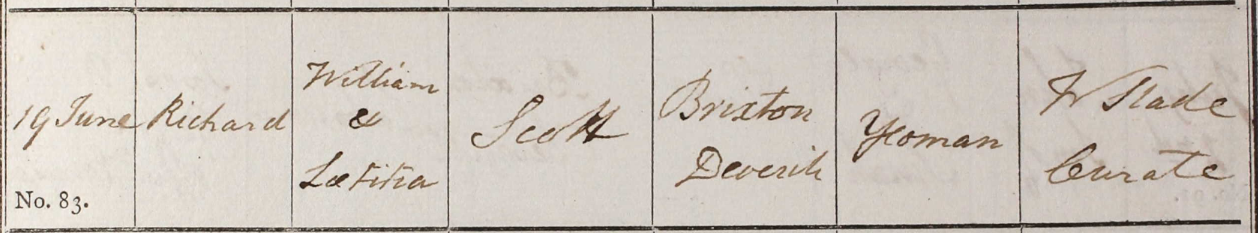 1825 Christening - Richard Scott