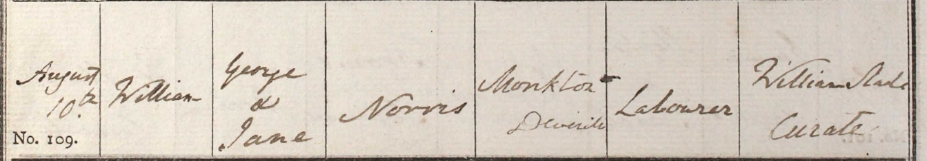 1828 Christening - William Norris