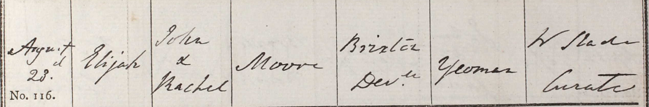 1829 Christening - Elijah Moore