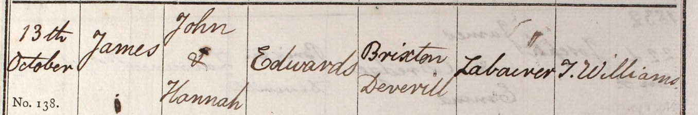 1833 Christening - James Edwards