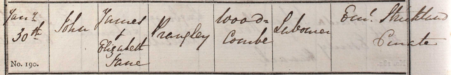 1842 Christening - John Prangley