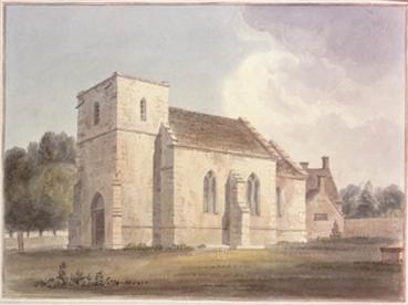 Brixton Deverill Church - Watercolour by John Buckler 1804